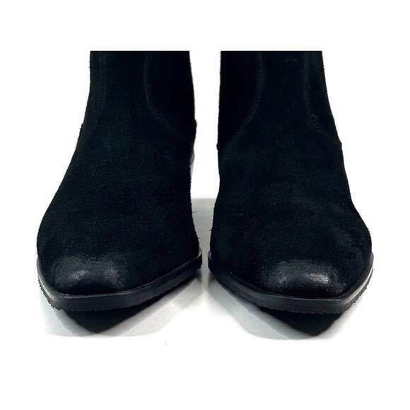 Donald Pliner Banks Women's Black Suede Pull On Ankle Boots Size 7 Booties Zip - Picture 5 of 15